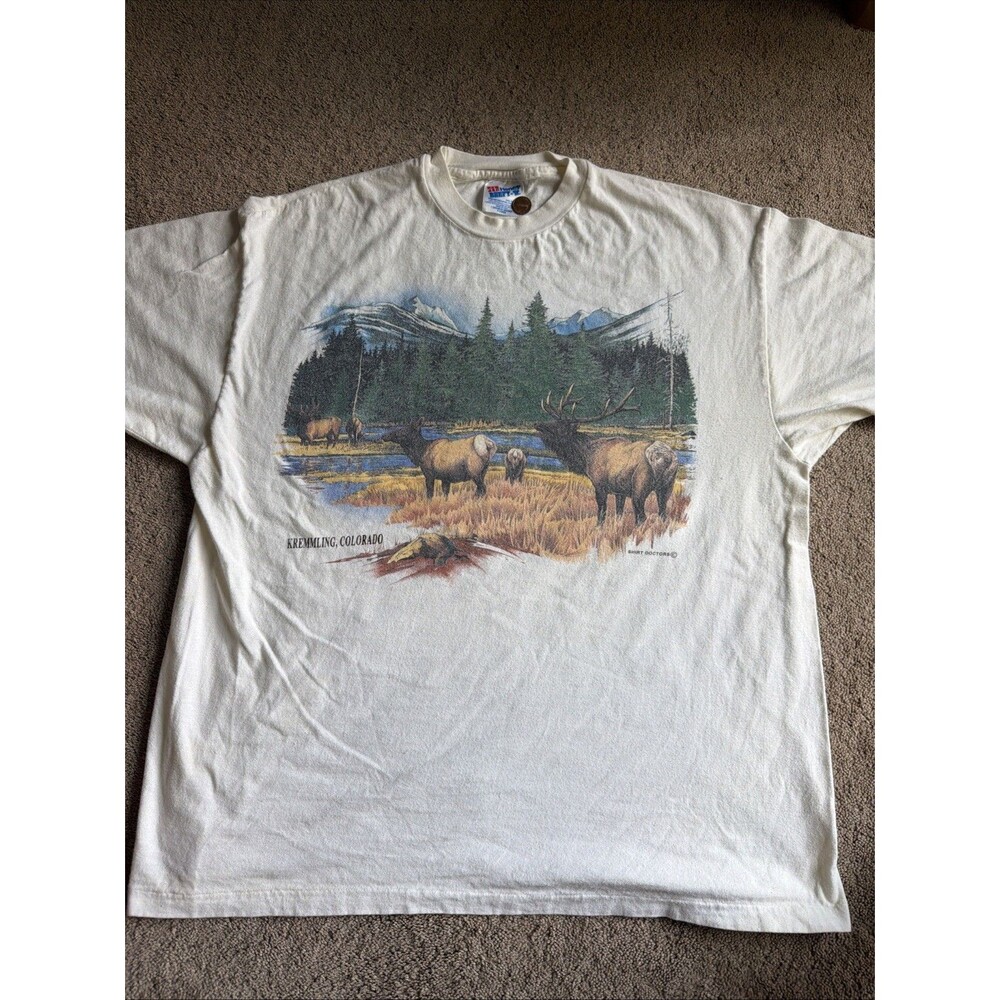 Hanes Shirt Doctors Nature Elk Kremmling Colorado Single Stitch XL Shirt